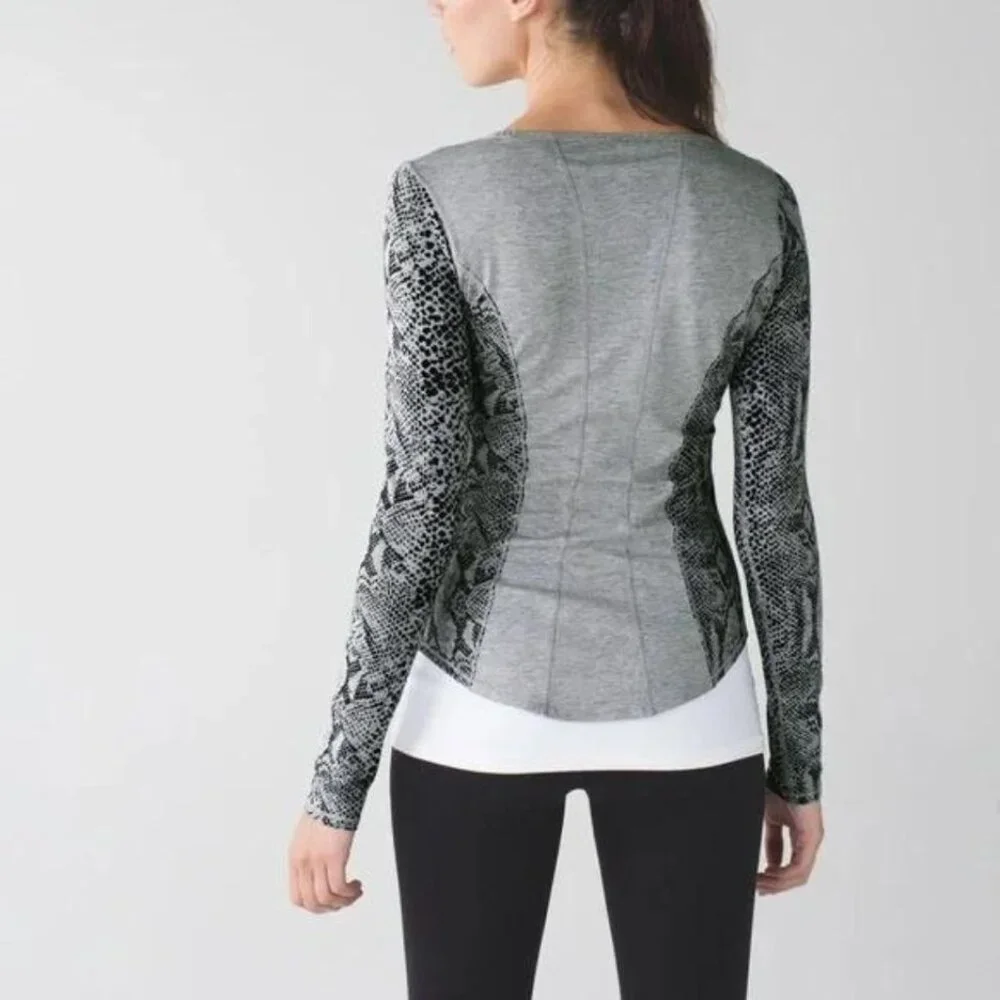 Lululemon Between The Lines Desert Snake Seamed Long Sleeve Tee
